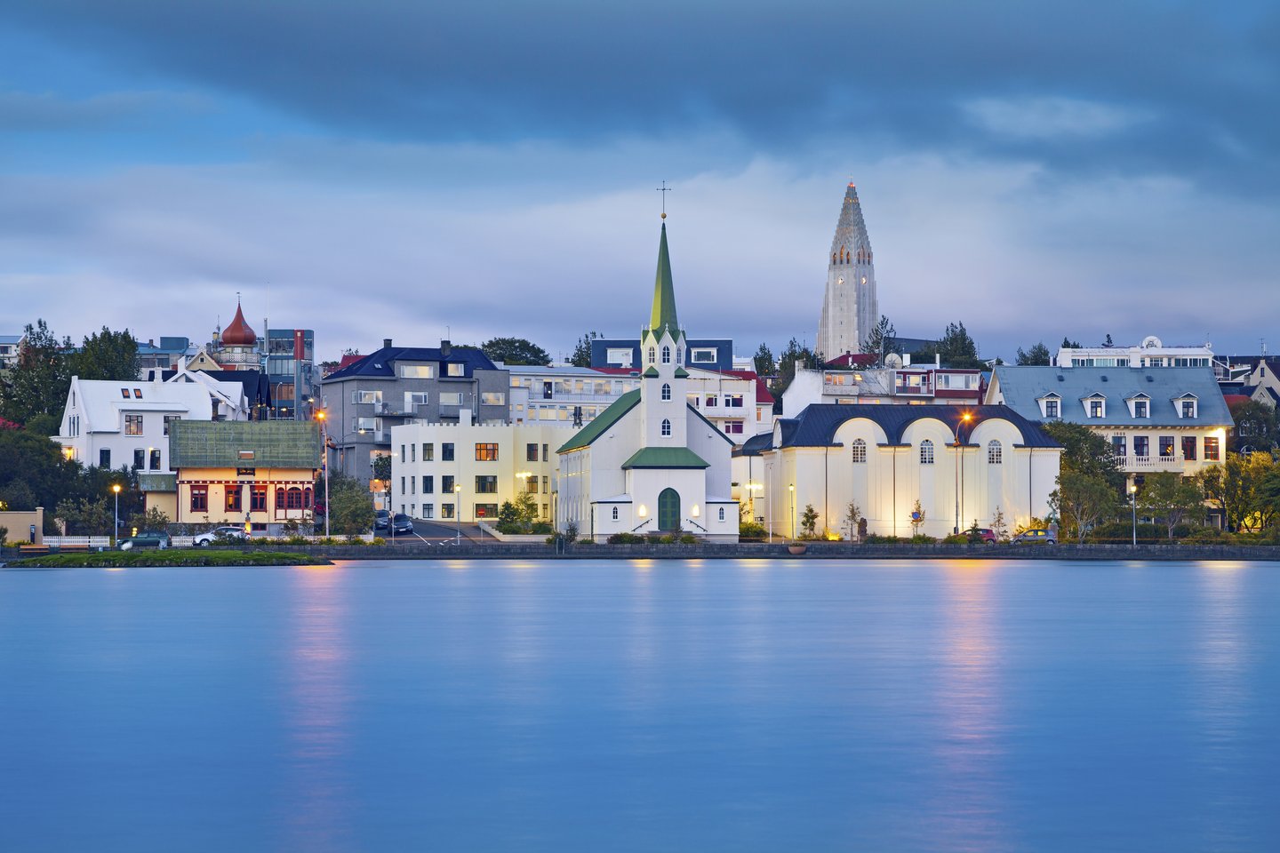 Reykjavik with a cloudy sky