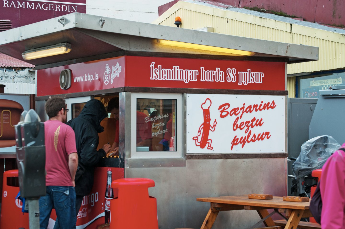 A hot dog stand in Reykjavik, Iceland