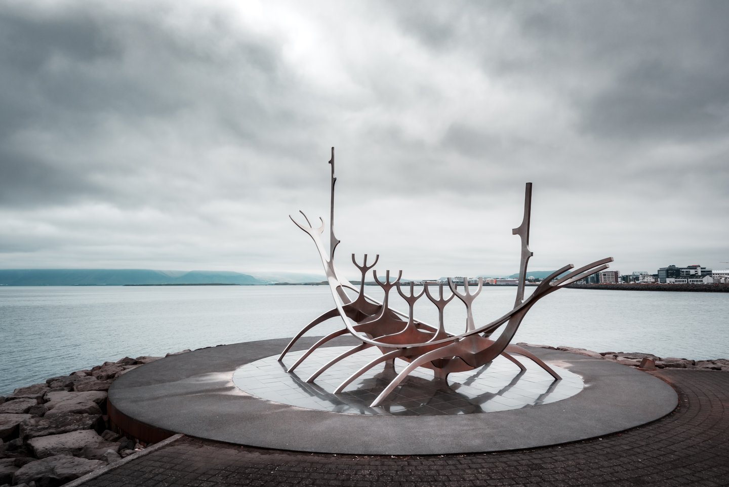 The solfar ship sculpture in Reykjavik, Iceland 