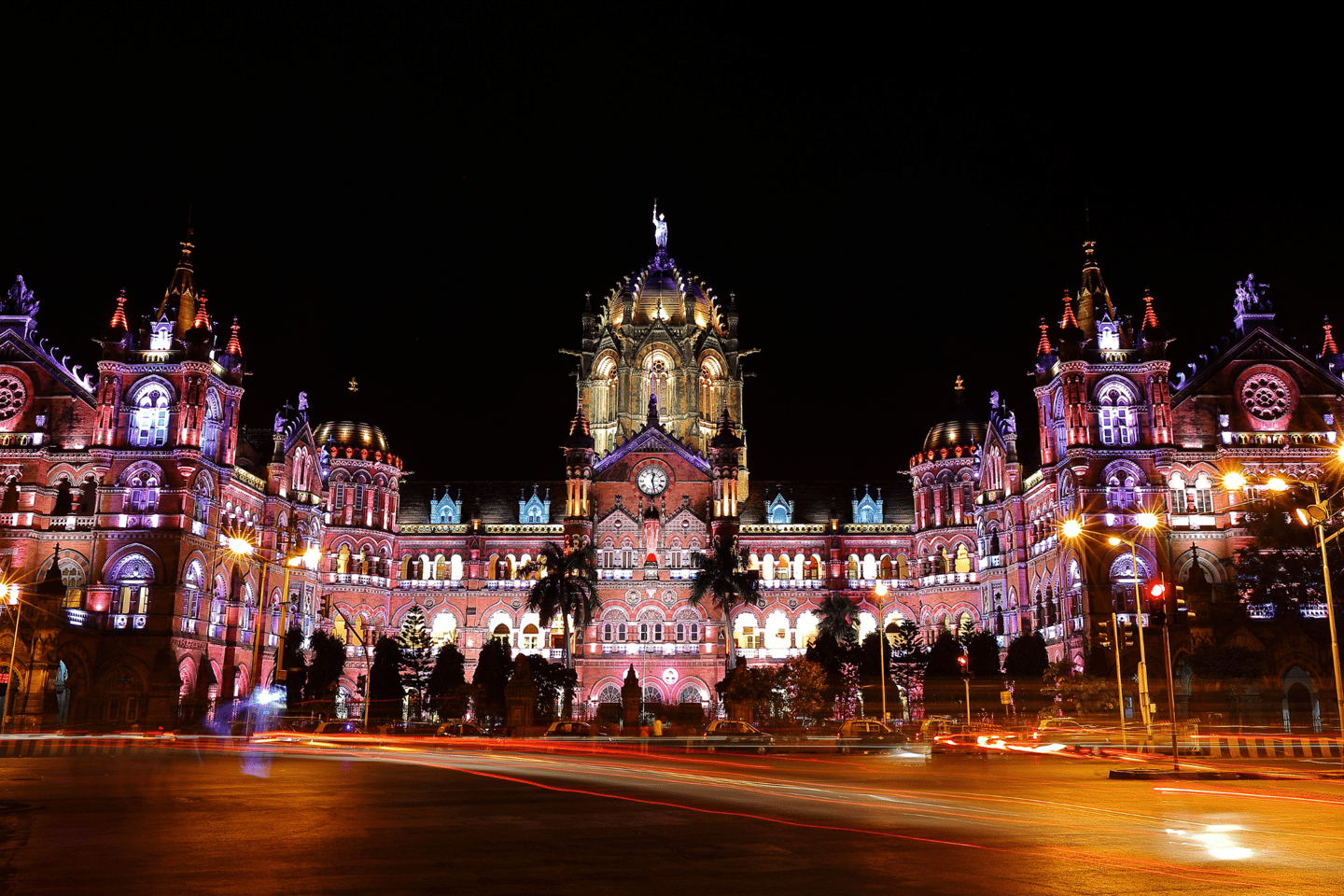 Chatrapati Shivaji Terminus at night