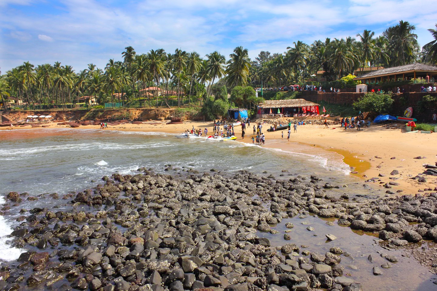Looking down at Candolim Beach in Goa from the fort