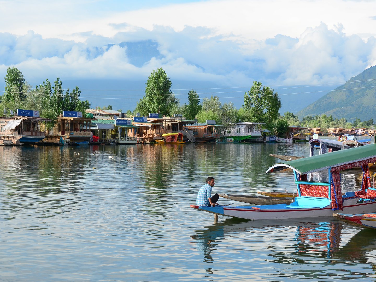 Houseboats on shikara on Lake Dal