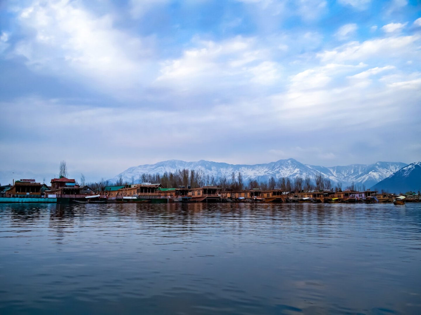 Houseboats on Lake Dal in Kashmir