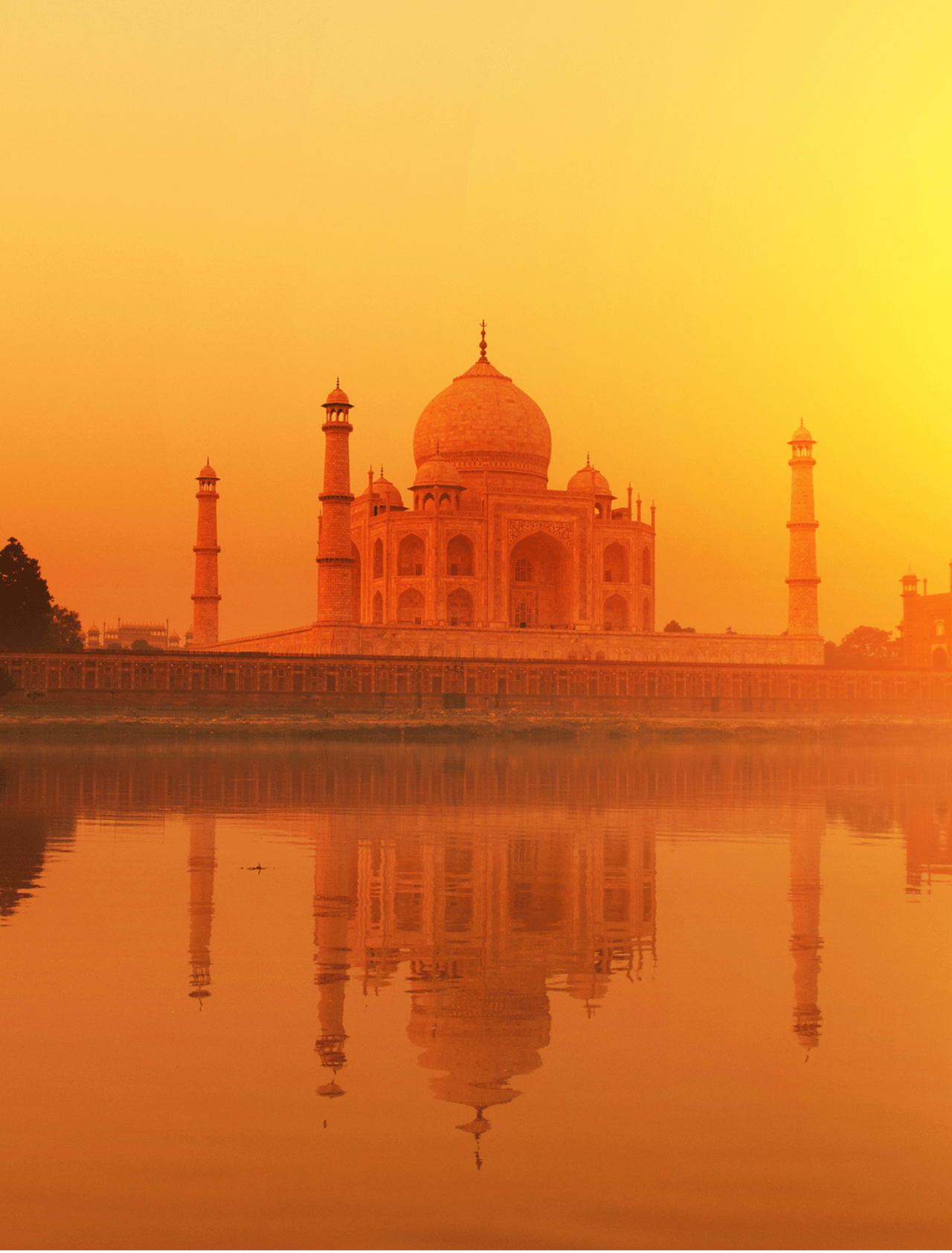 The Taj Mahal at sunset