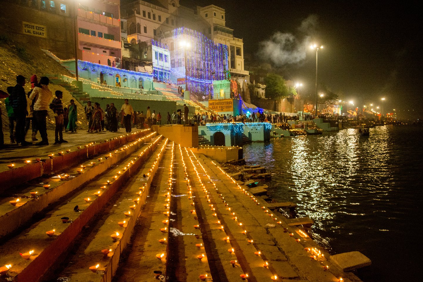 Varanasi lit up for the Diwali festival