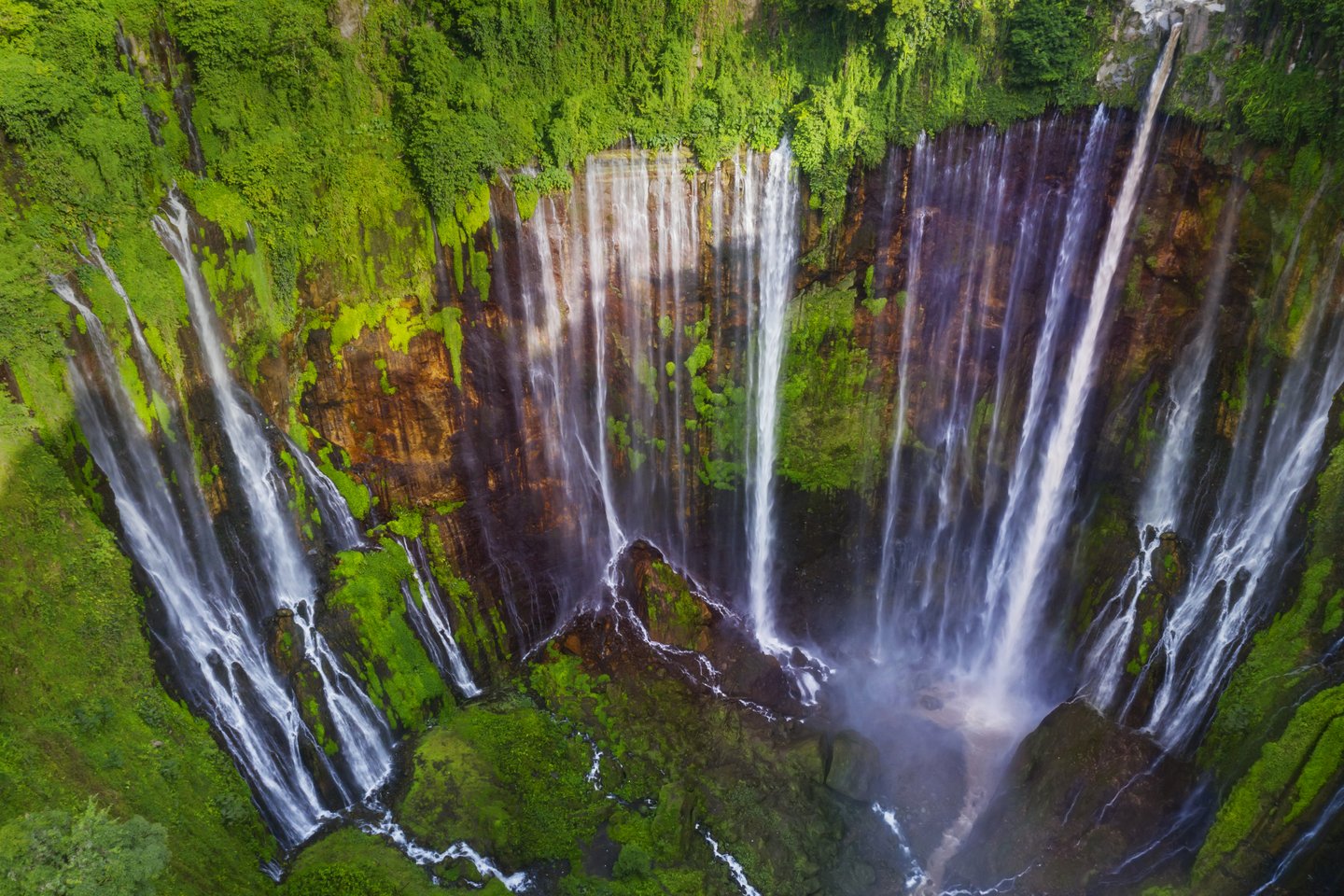 The stunning Tumpak Sewu waterfalls in Indonesia