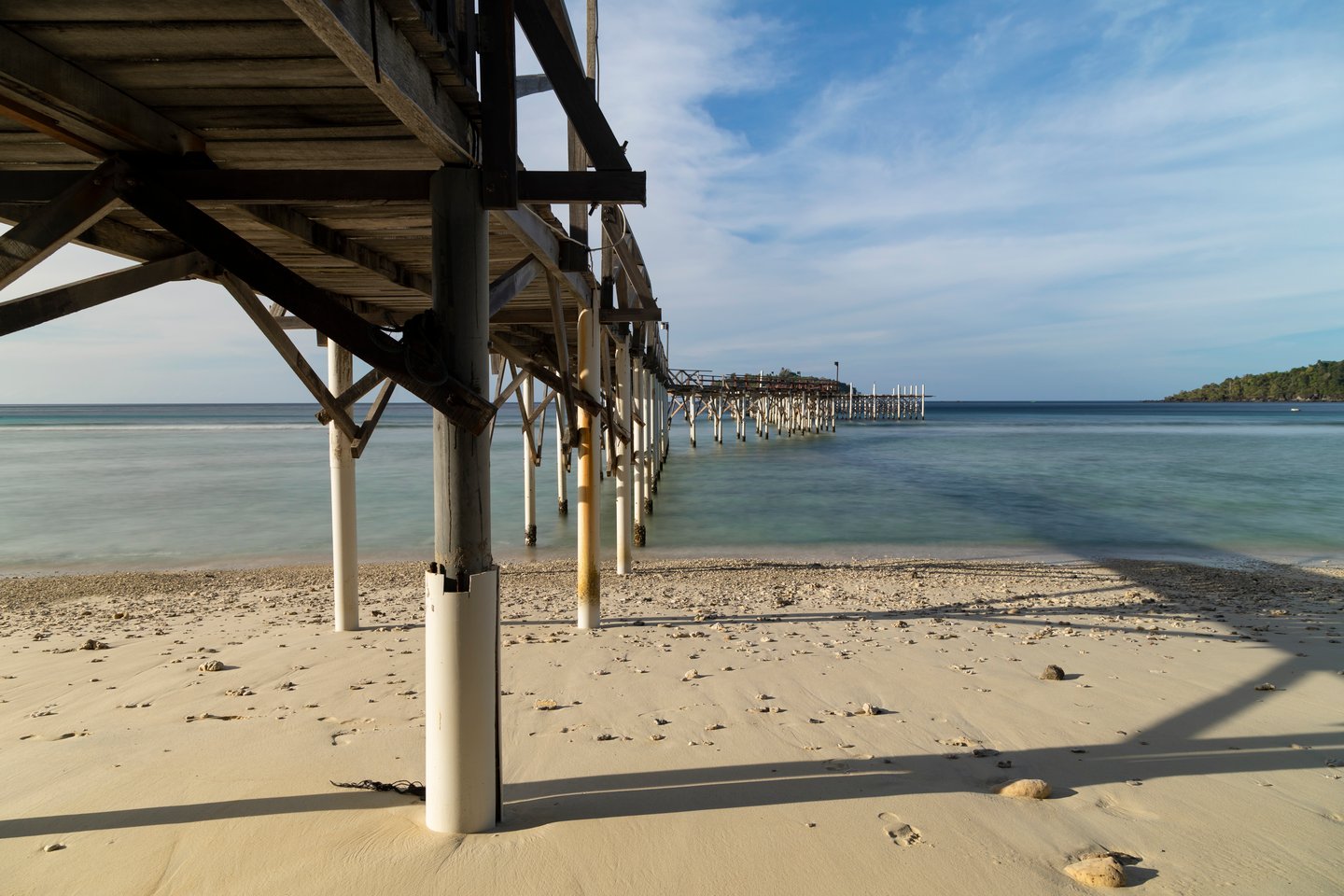 An old wharf at Iboih Beach on Weh Island, Indonesia