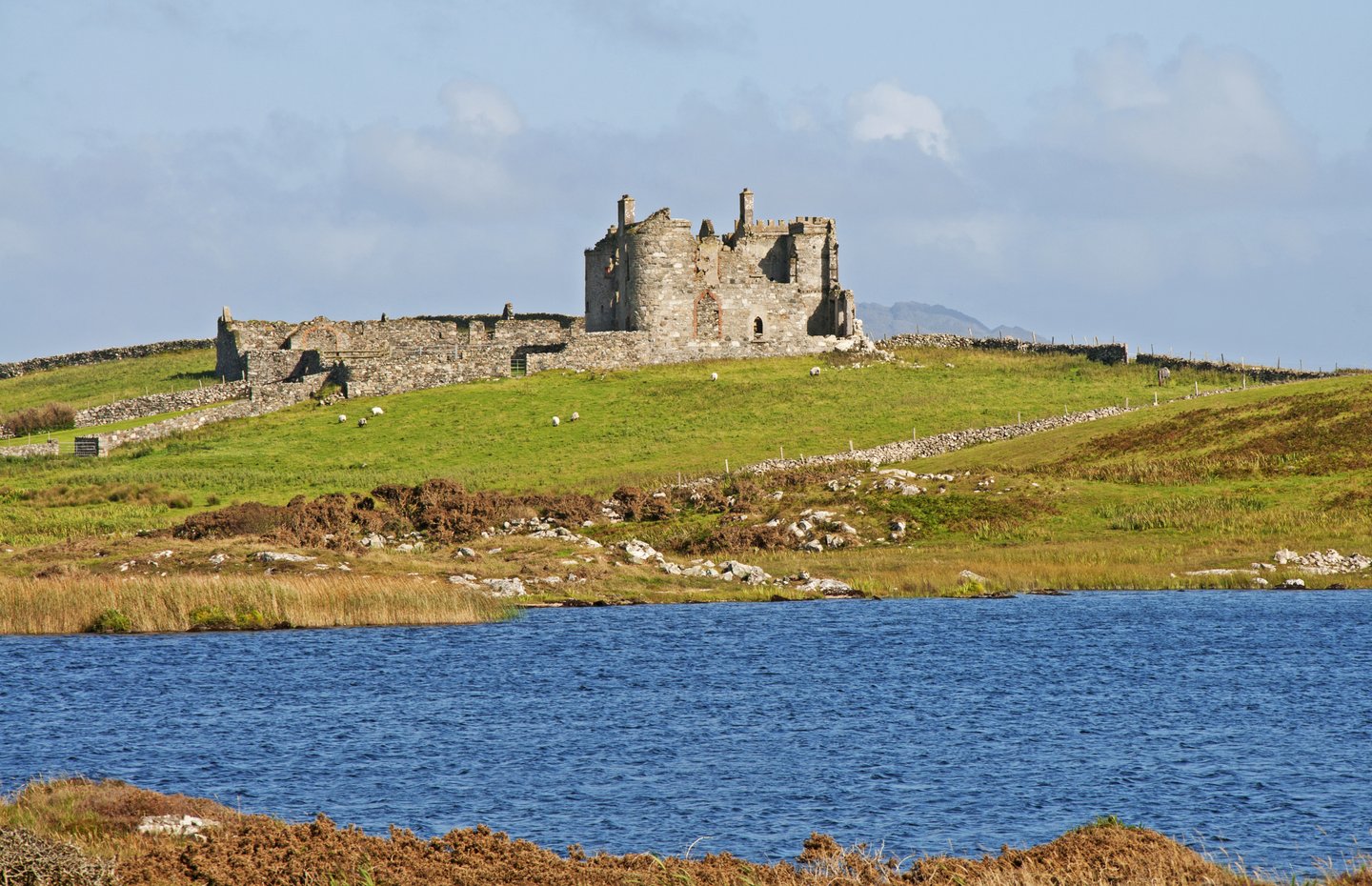 The ruins of Bunowen Castle in Connemara, Ireland.