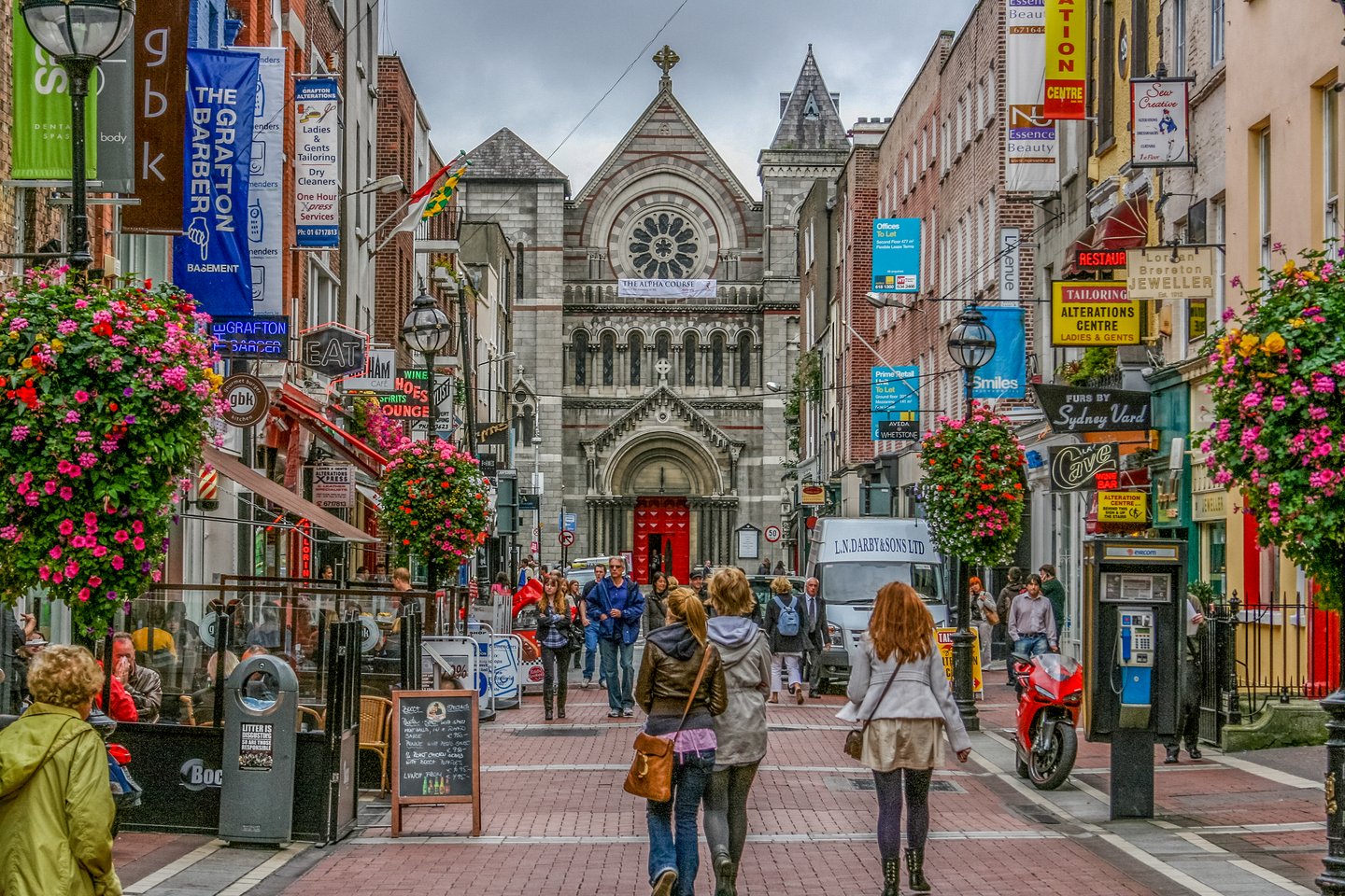 Grafton Street shopping mall in Dublin, Ireland. 