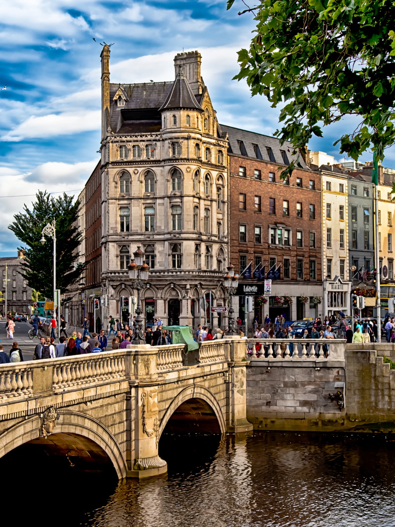 The view across the The Liffey in Dublin, Ireland.