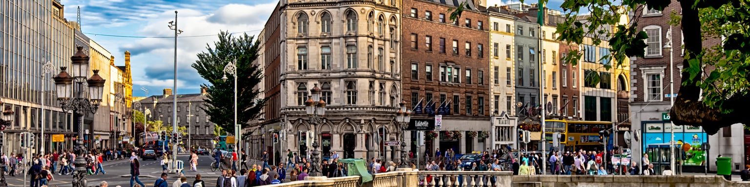 The view across the The Liffey in Dublin, Ireland.
