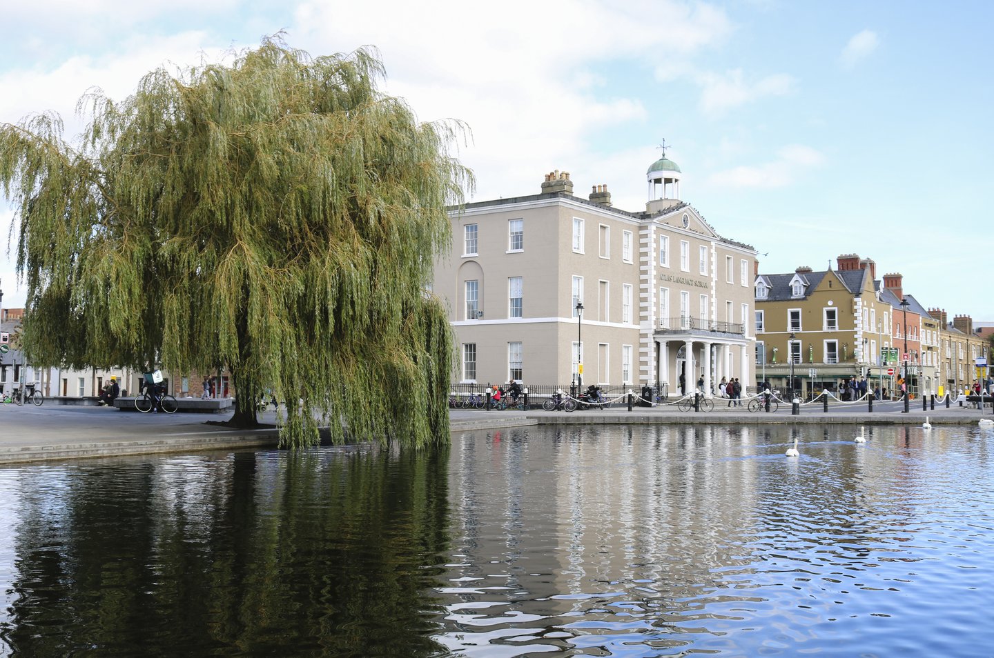 The Grand Canal in Dublin with Portobello College across the water