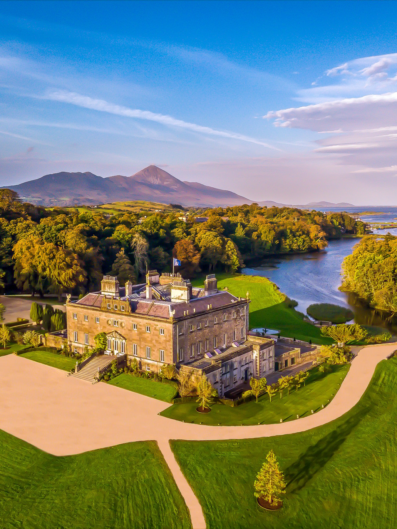 An aerial view of Westport House in Ireland