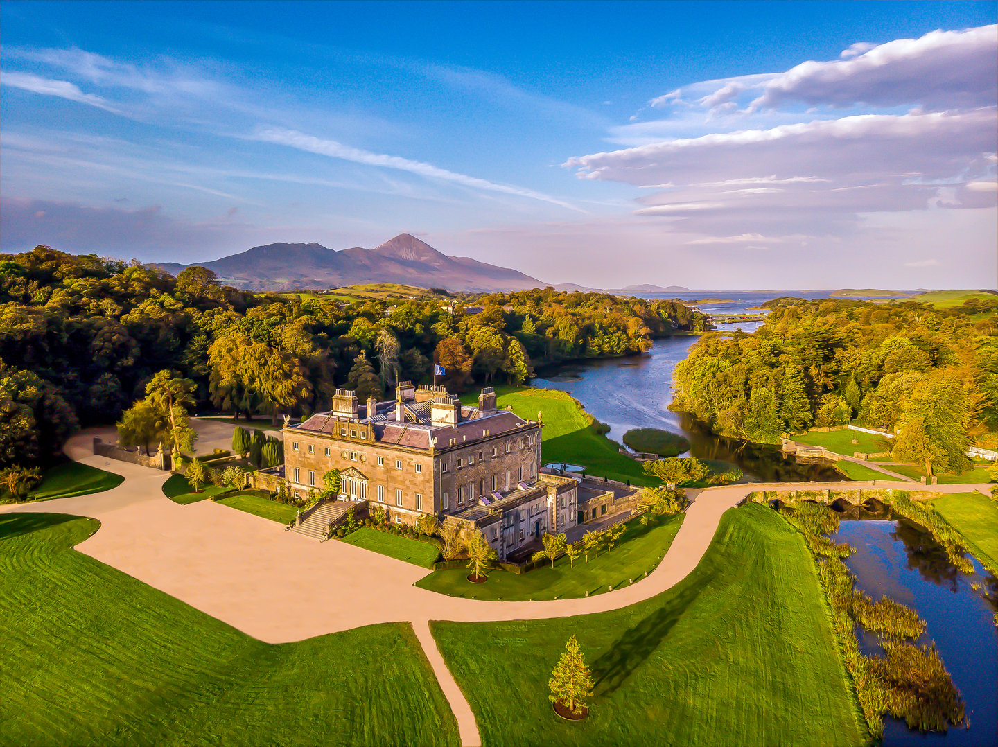 An aerial view of Westport House in Ireland