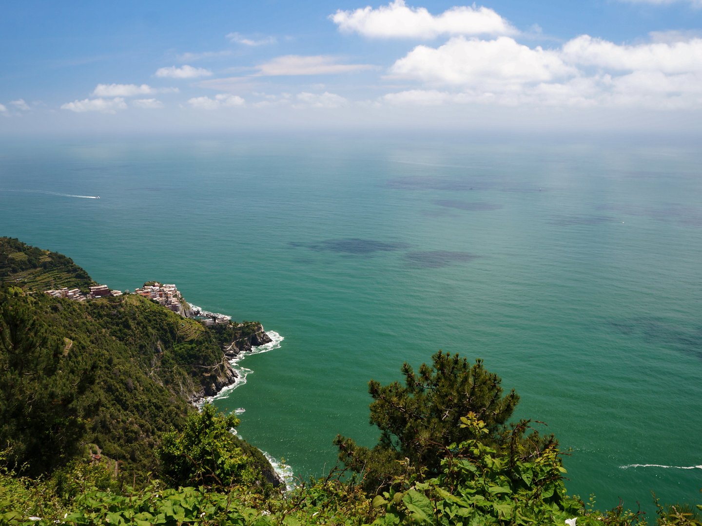 The view from the clifftops high above the villages