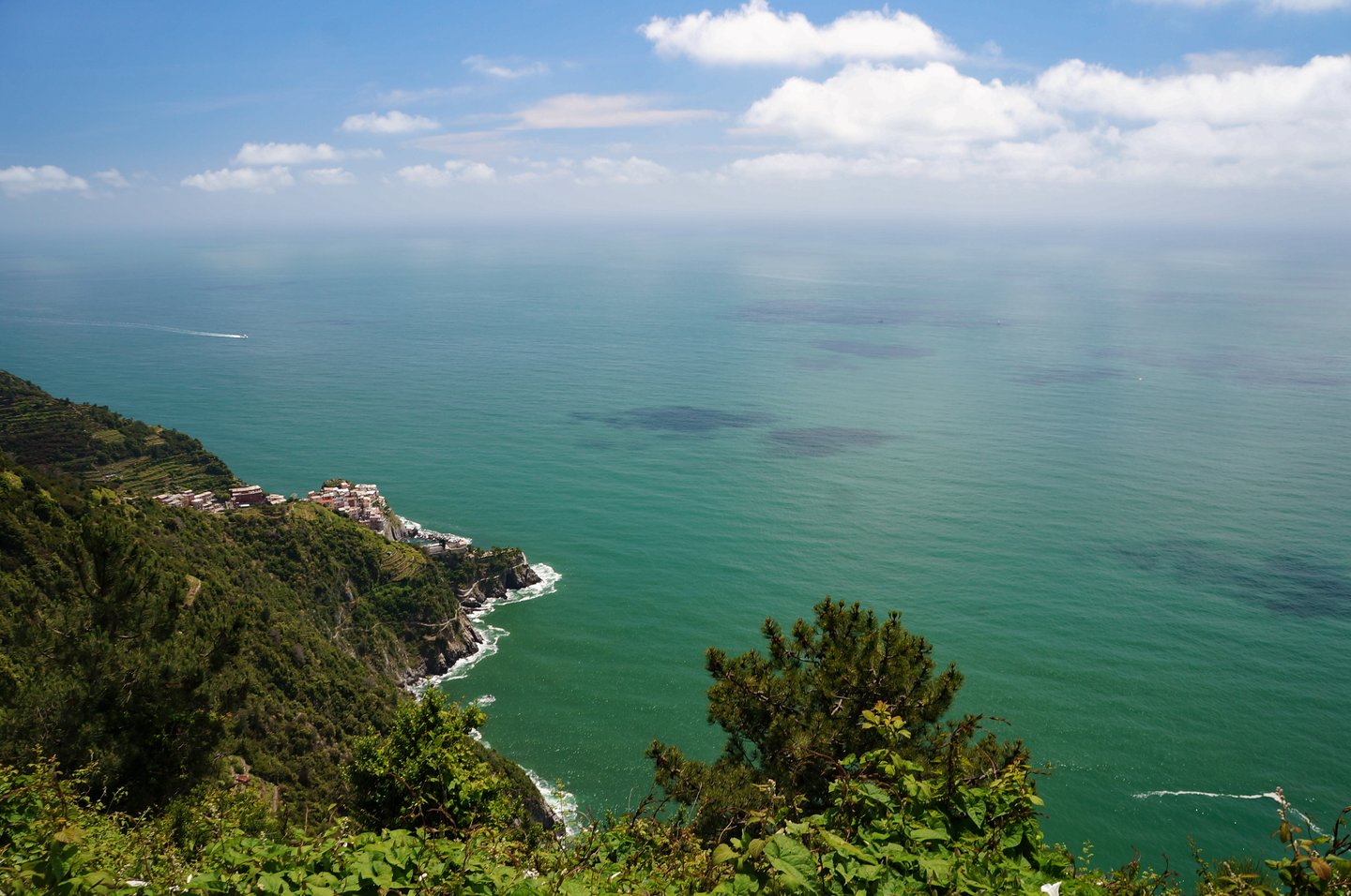 The view from the clifftops high above the villages