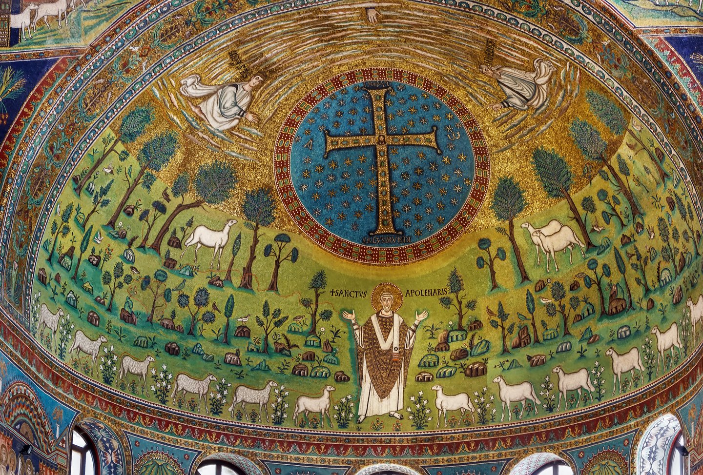 Mosaics in the Basilica of Saint Apollinaris in Classe, Italy.