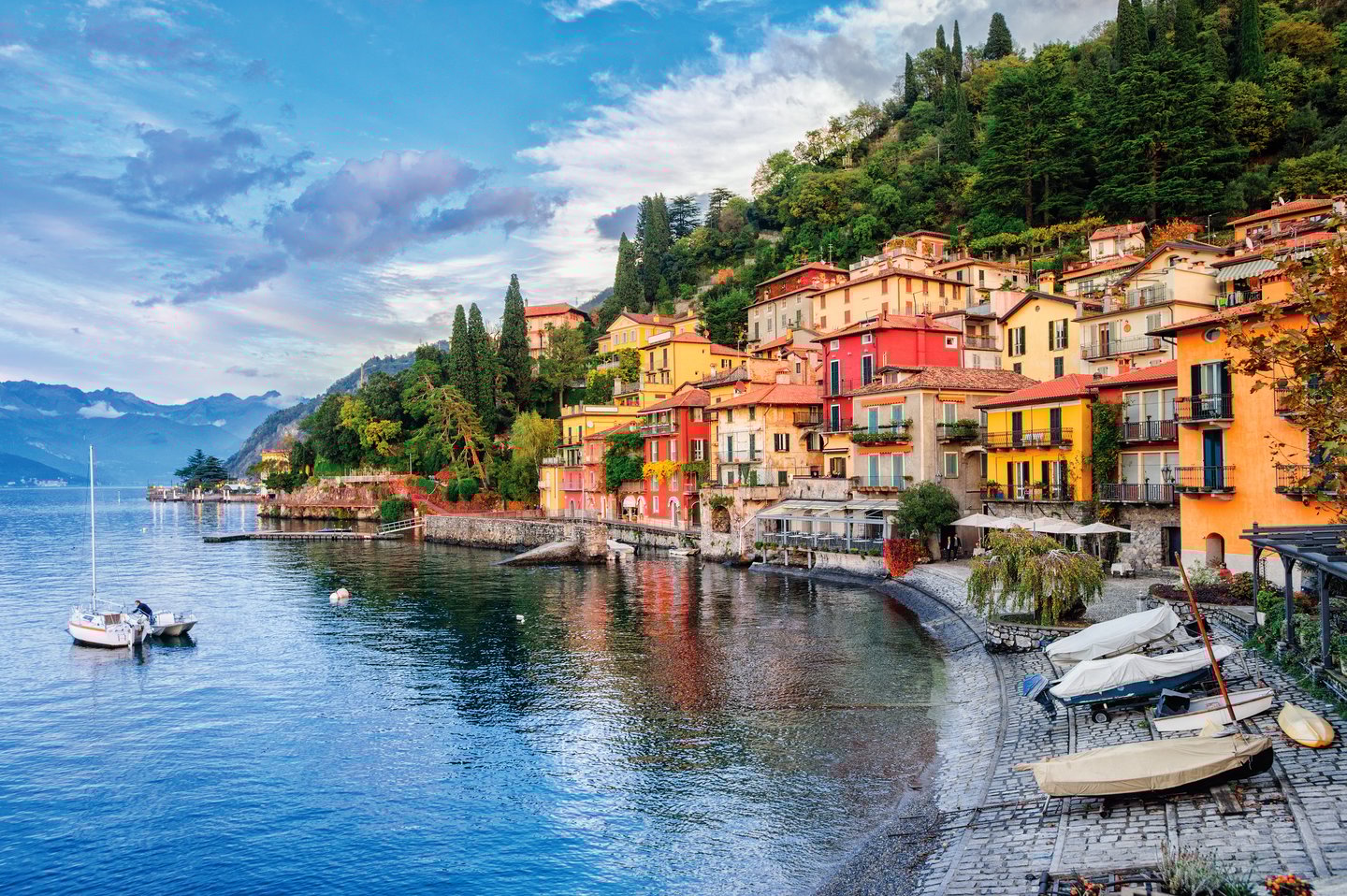 The waterfront and colourful buildings of Menaggio, Lake Como