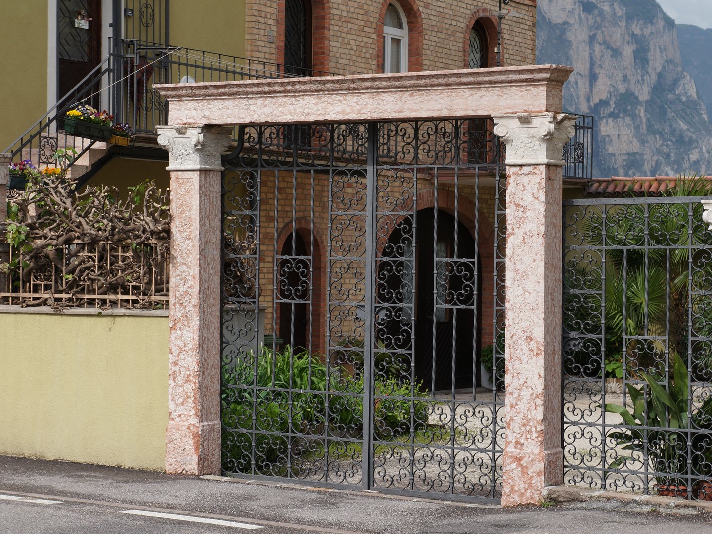 A colourful gate in Mezzocorona, Italy