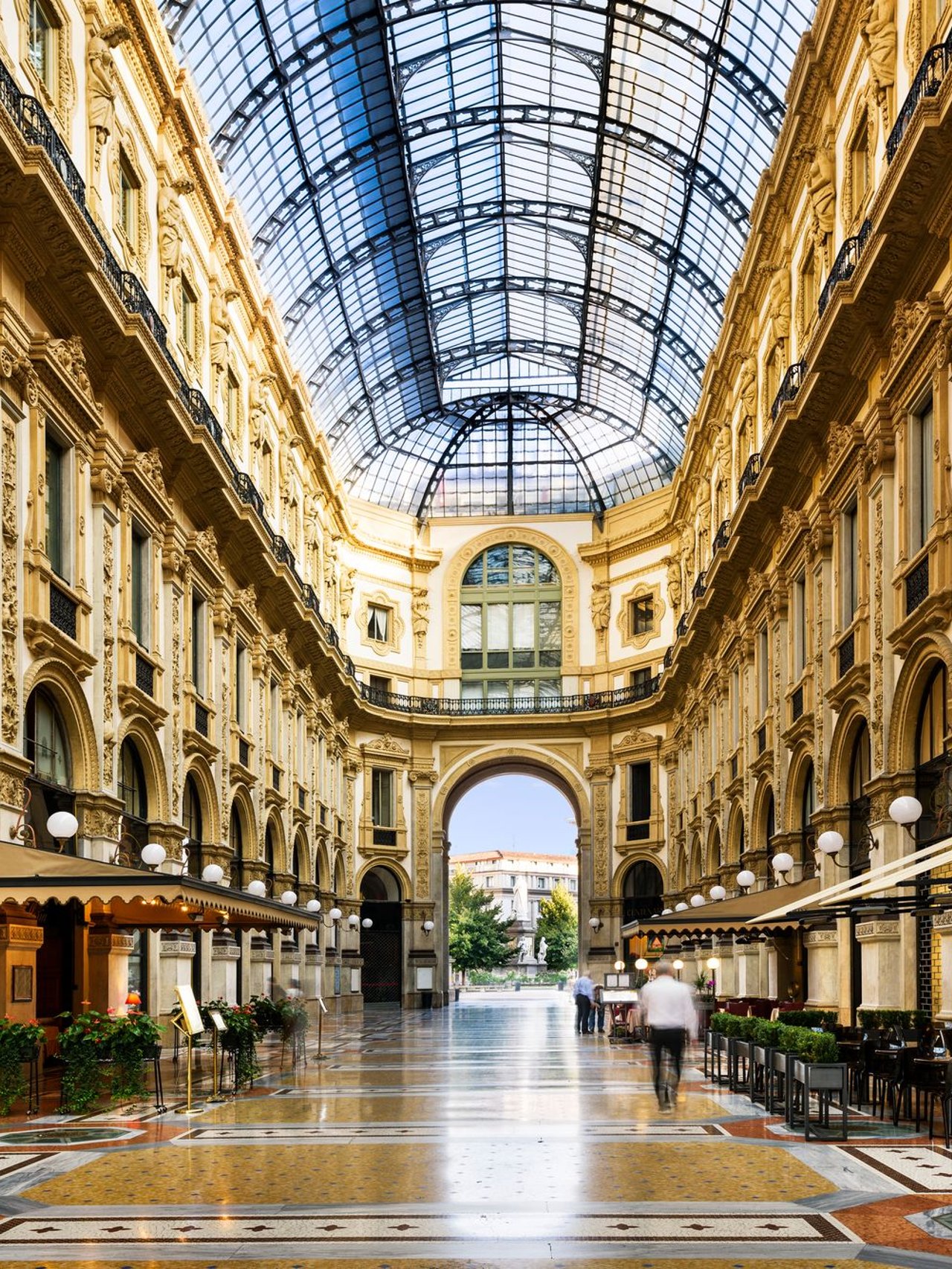 The interior of the Galleria Vittorio Emanuele II in Milan, Italy