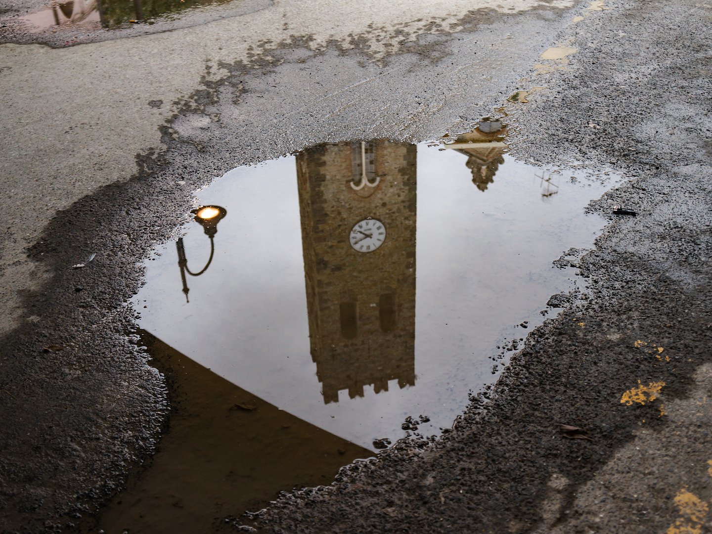 Clocktower reflections in Monterosso