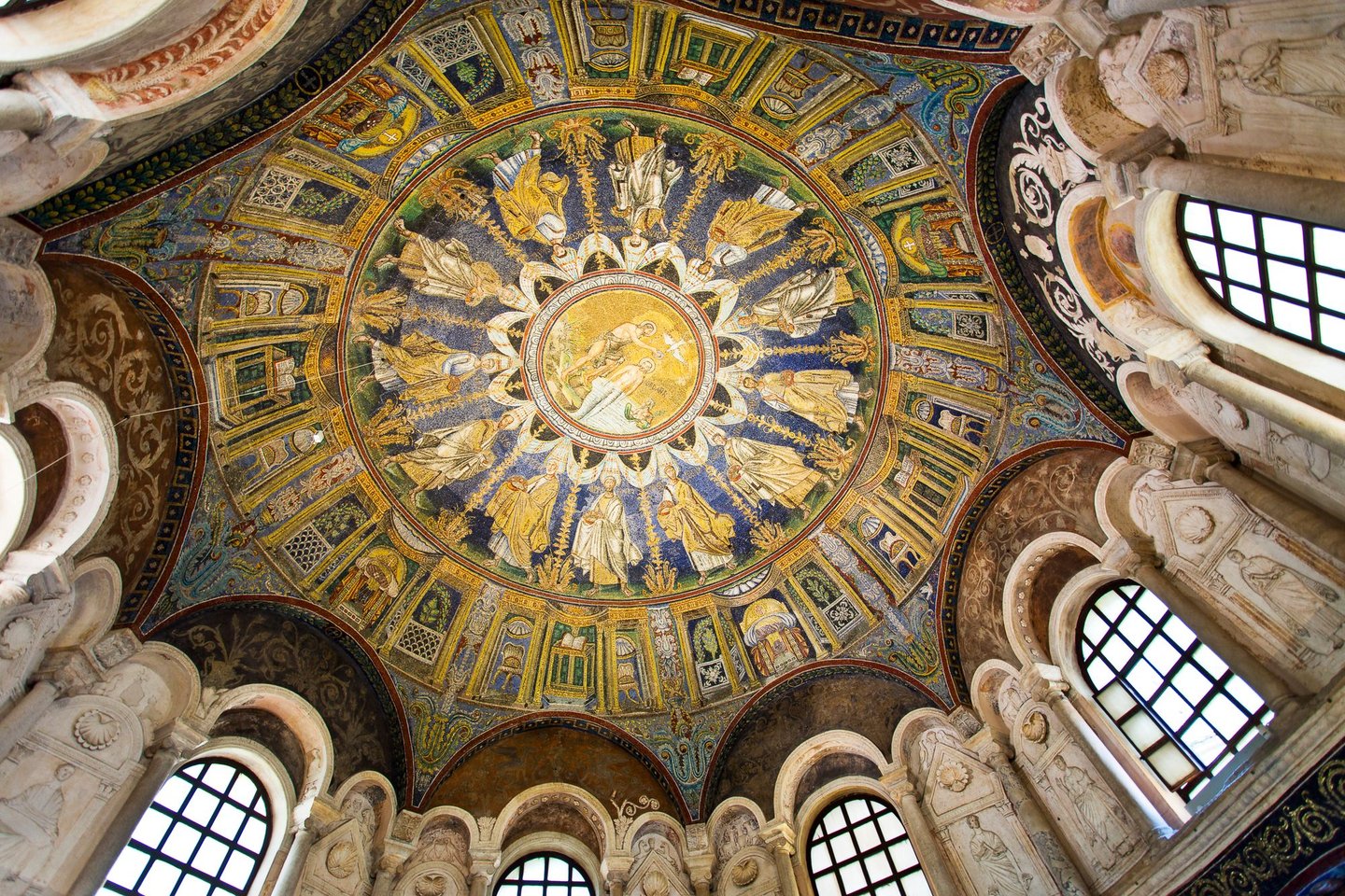Mosaic in the cupola of the Baptistery of Neon, Ravenna