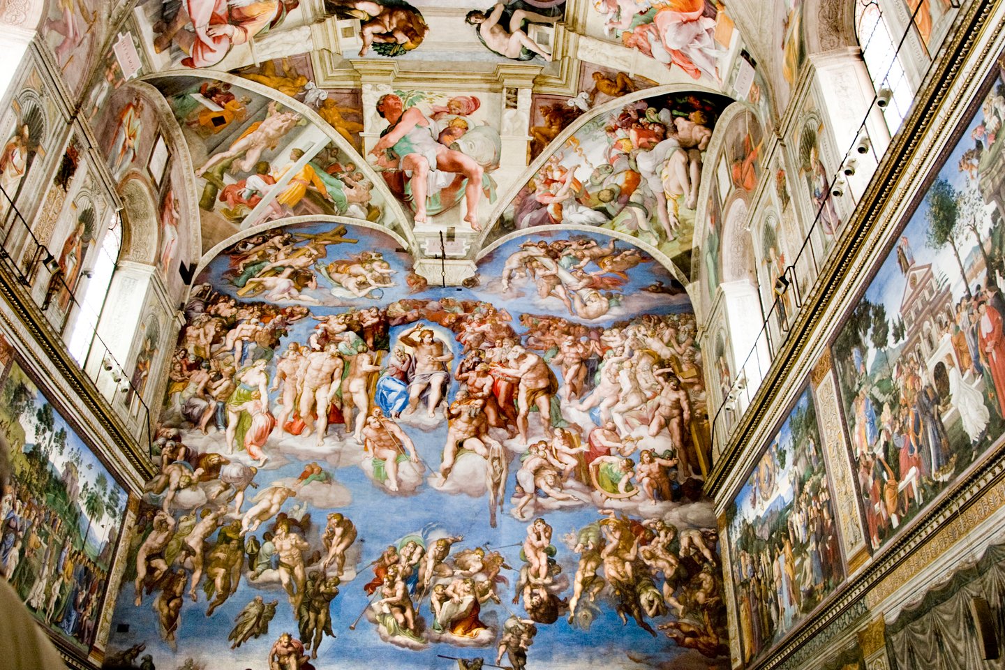 Frescoes on the ceiling of the Sistine Chapel