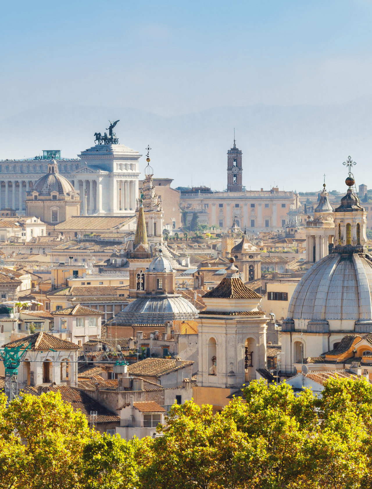 The skyline of Rome, Italy