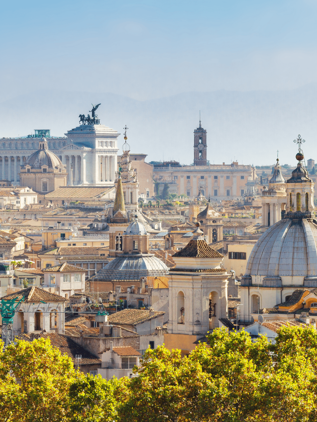 The skyline of Rome, Italy