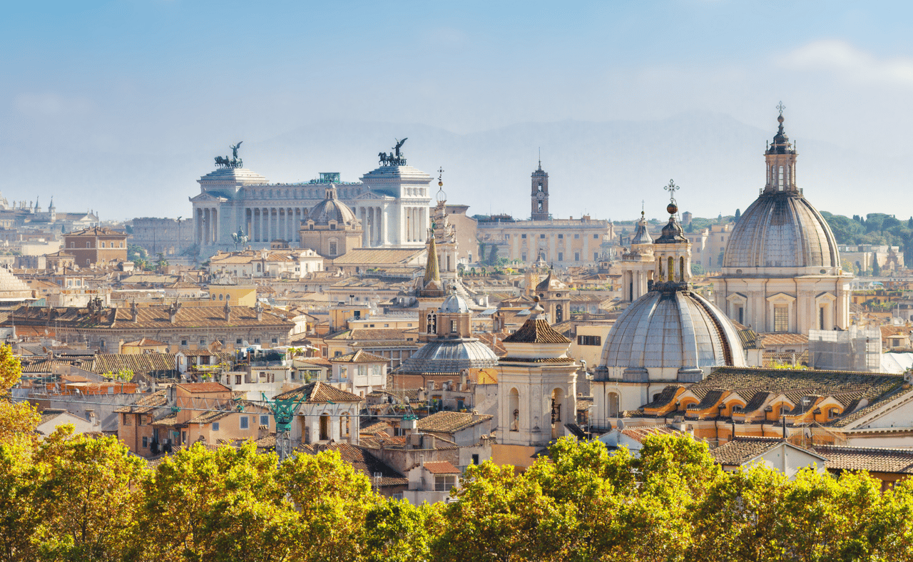 The skyline of Rome, Italy