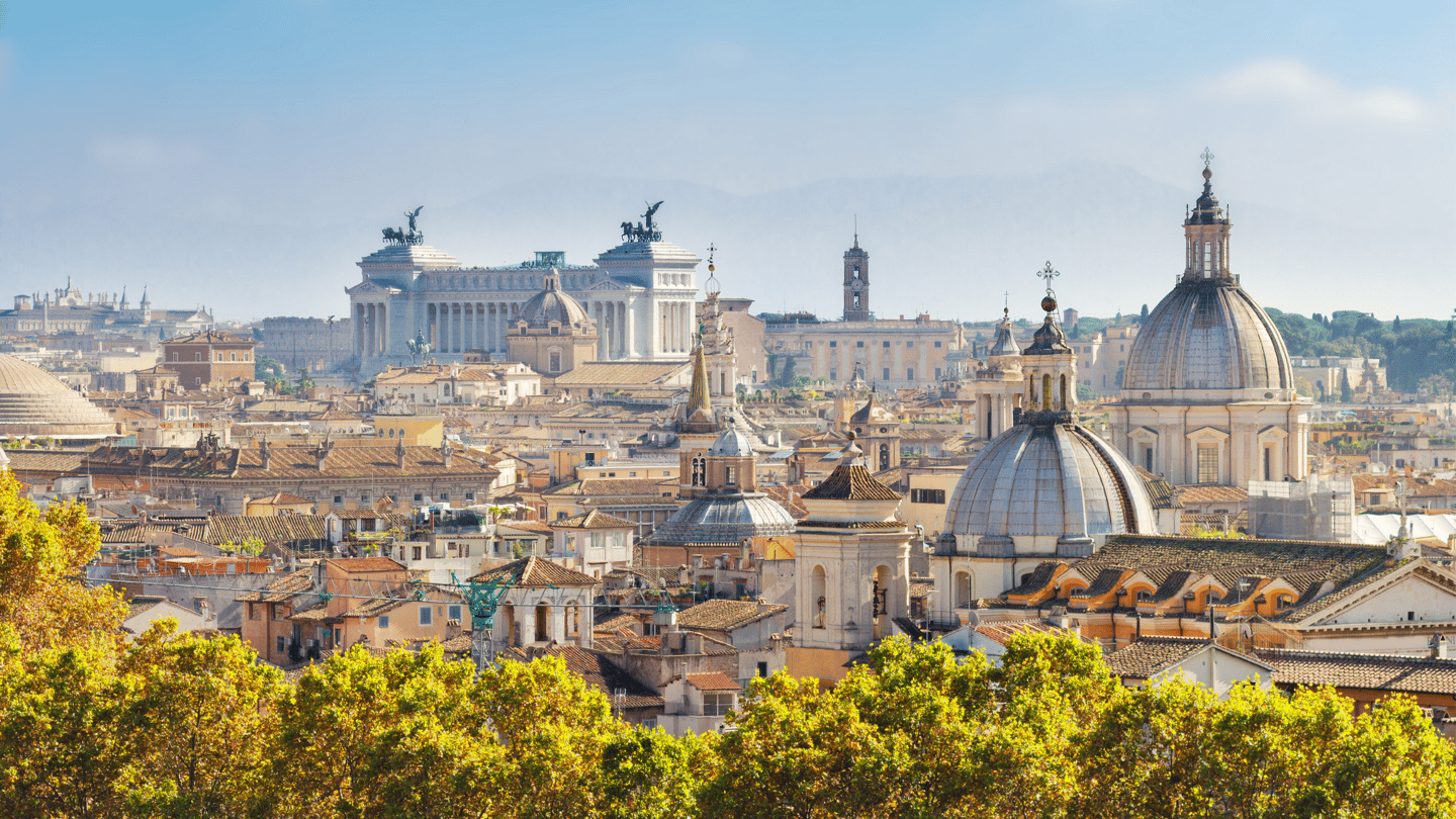 The skyline of Rome, Italy