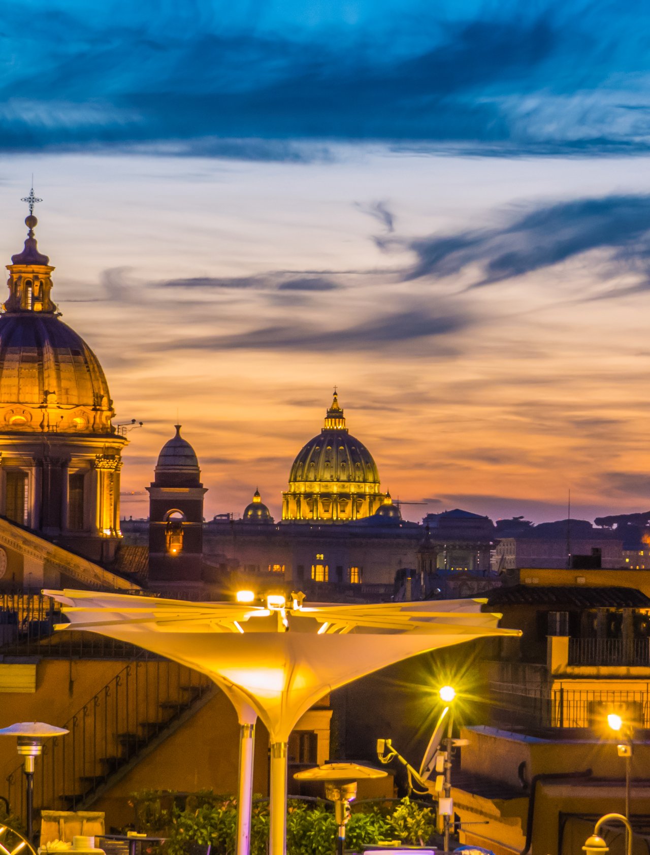 Rome skyline at dusk