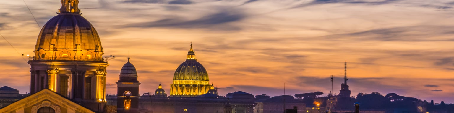 Rome skyline at dusk
