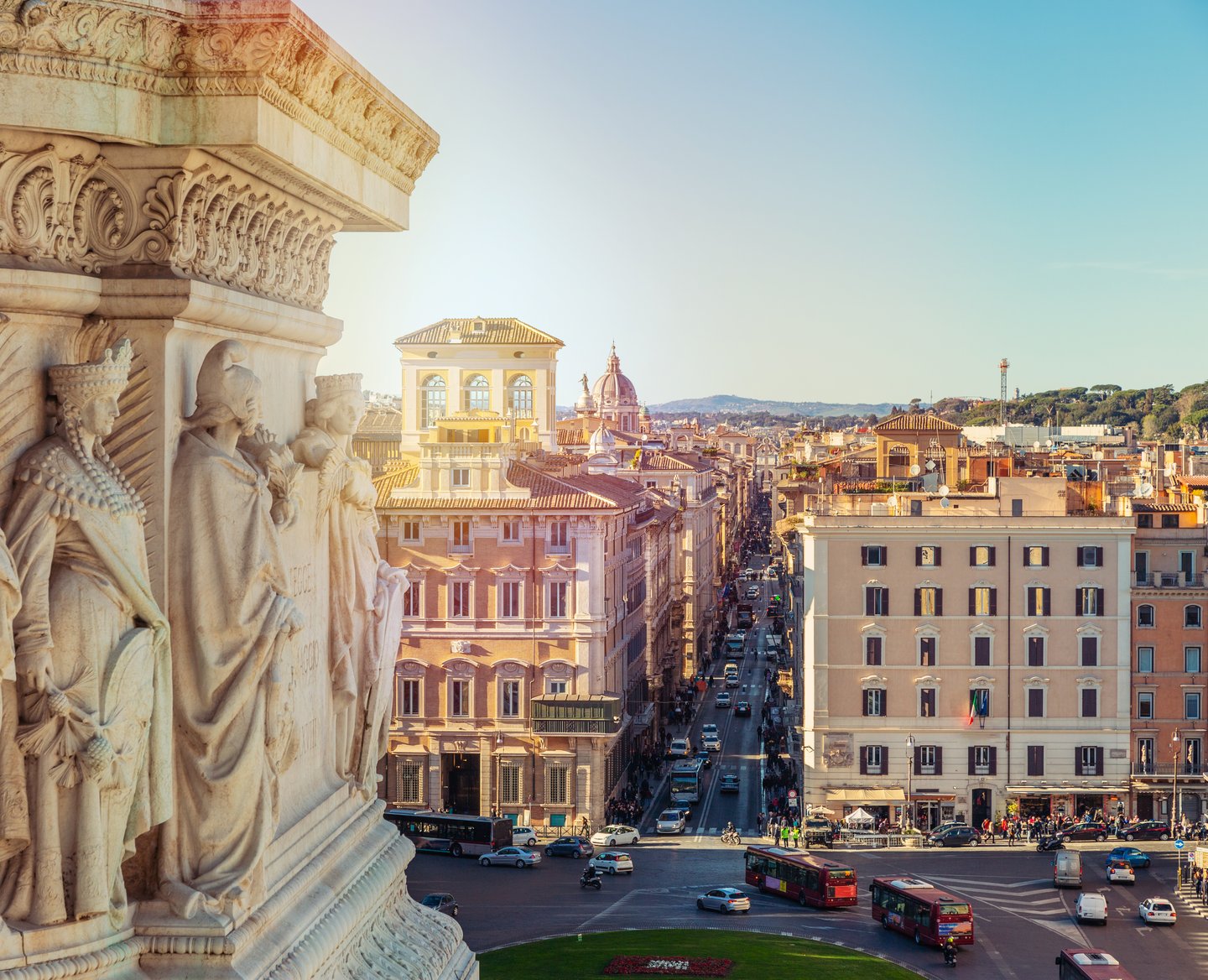 Looking down at Rome from the Victor Emmanuel II Monument