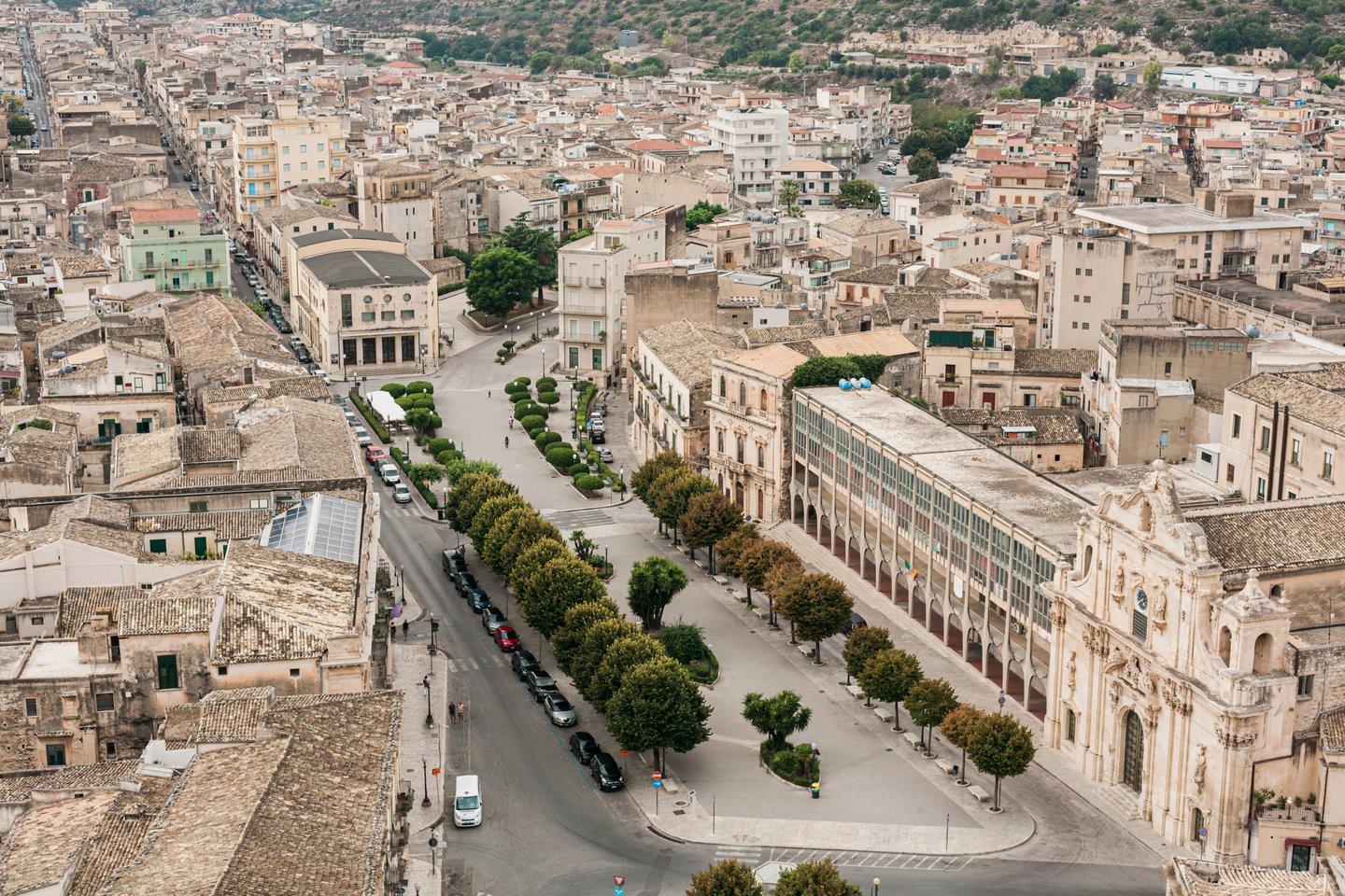 An aerial view of the architecture in the old city of Catania, Sicily