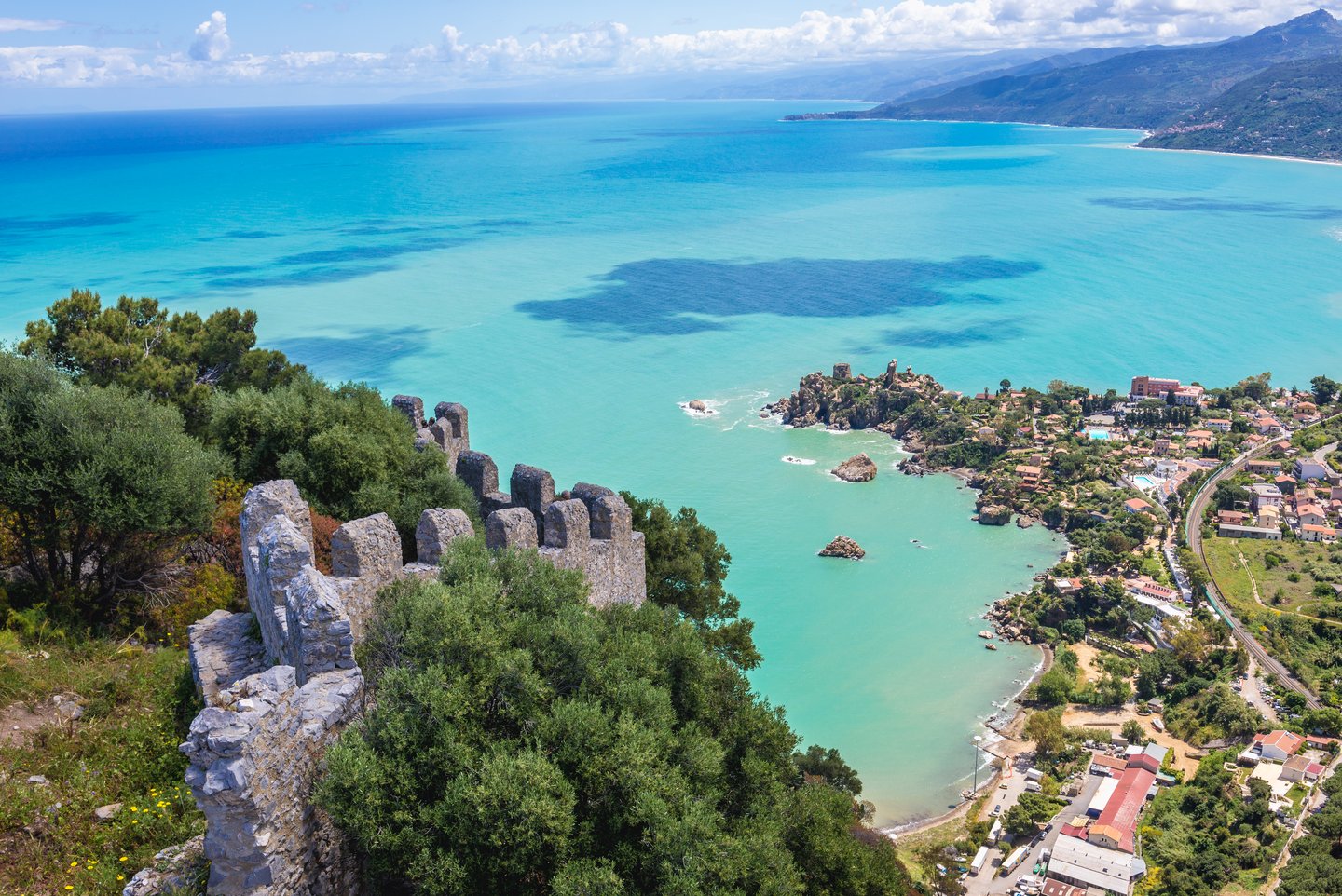 The remains of a castle and stunning views of the coastline at Rocca di Cefalu.