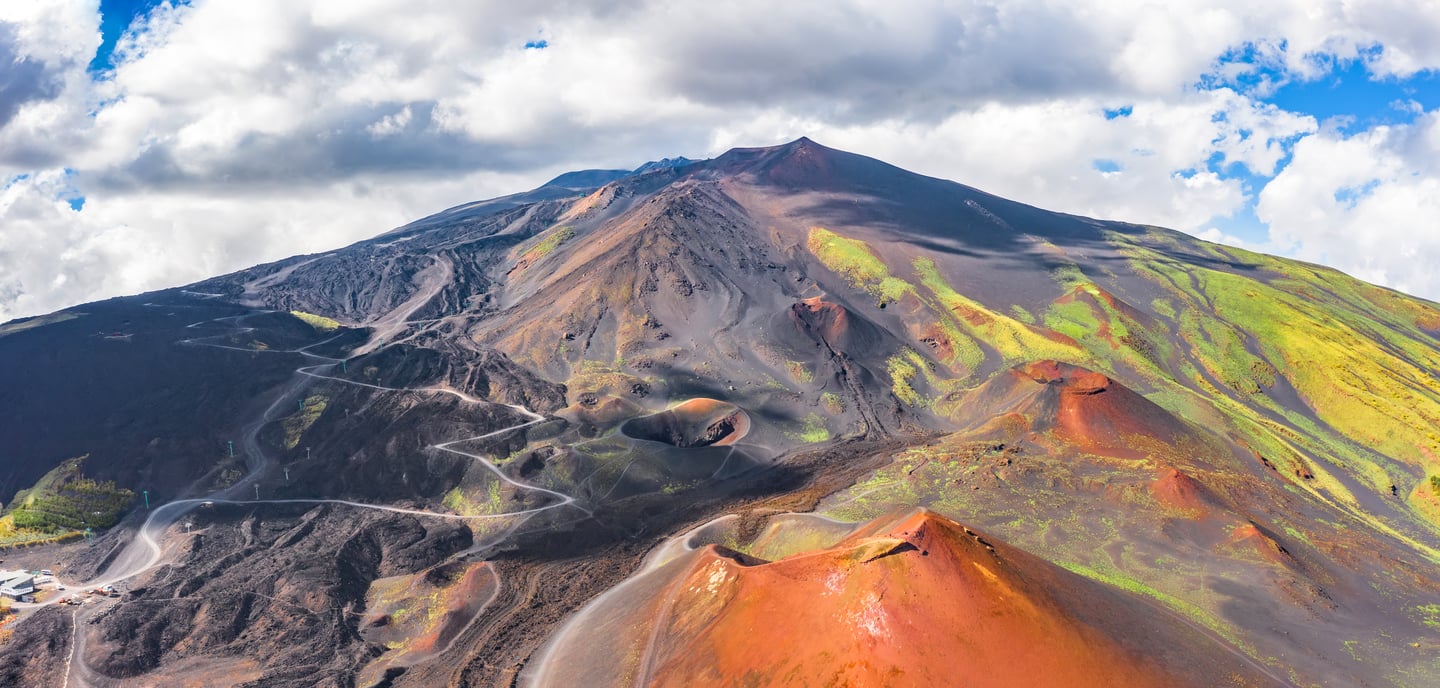 Craters on the slopes of Mount Etna