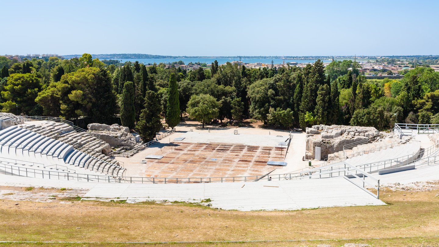 The ancient Greek theatre at Neapolis Archaeological Park in Syracuse