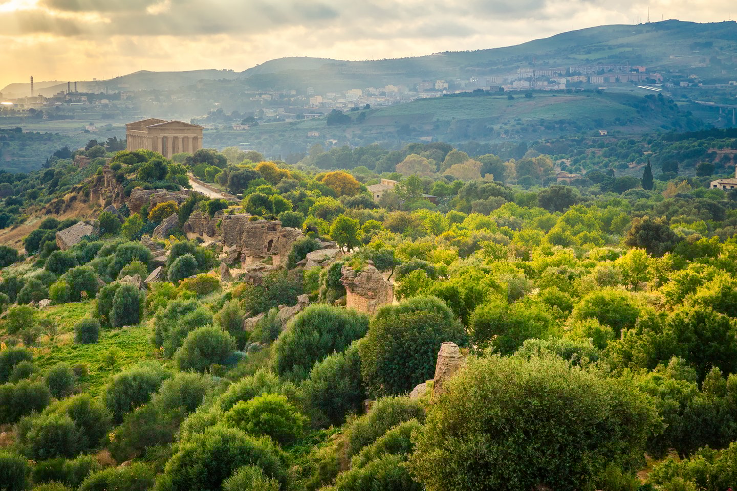 The top of the Valley of the Temples in Sicily, Italy