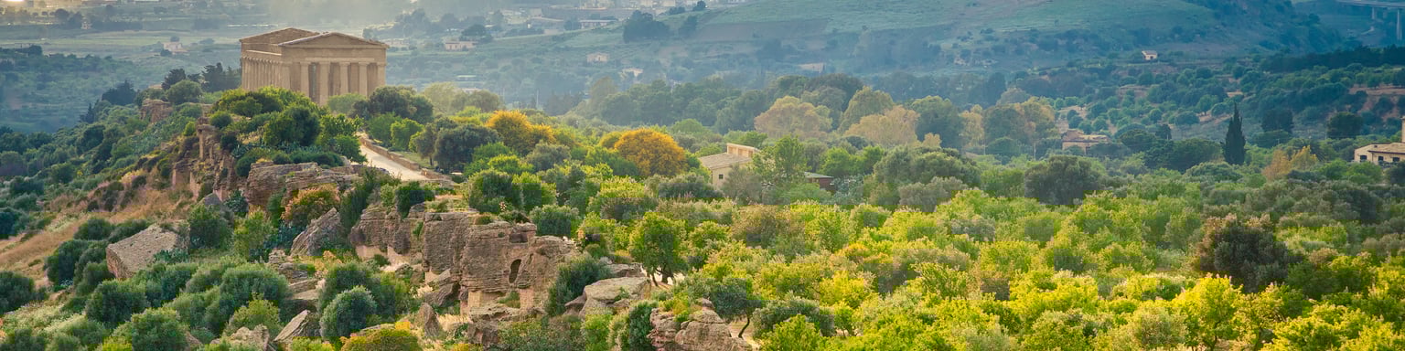 The top of the Valley of the Temples in Sicily, Italy