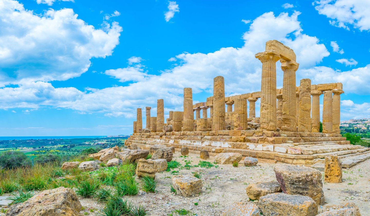 The Temple of Juno at the Valley of the Temples in Sicily, Italy