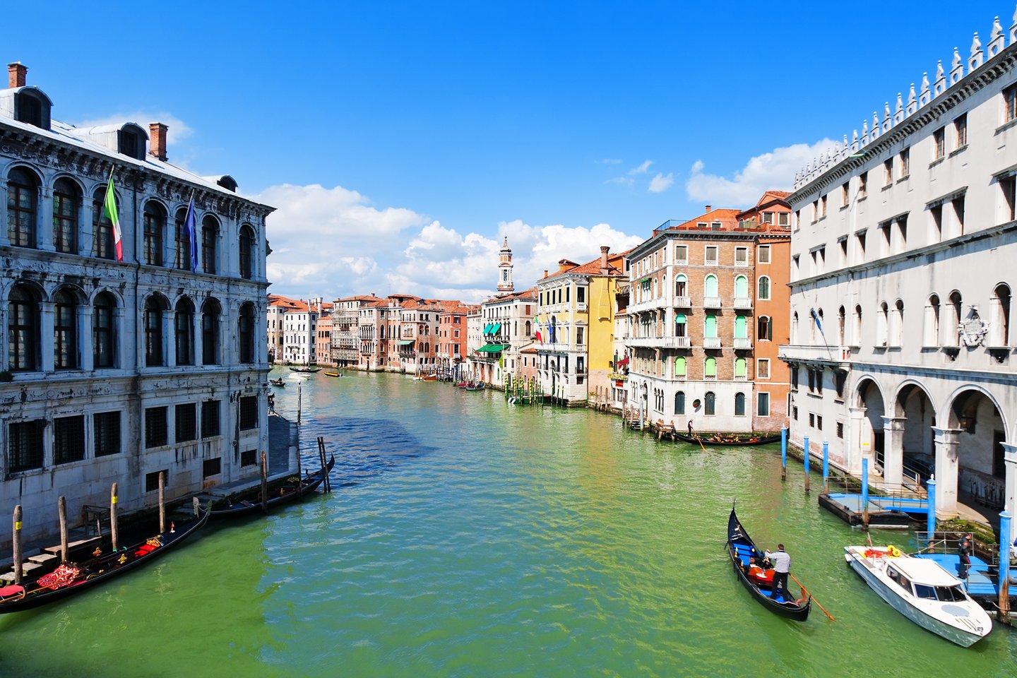 A gondola on the Grand Canal in Venice