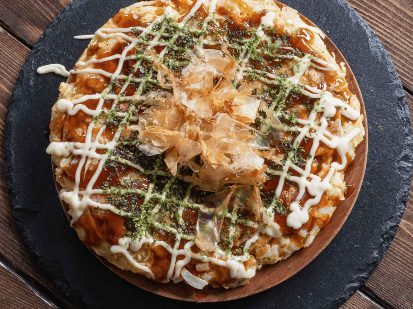 Okonomiyaki, a Japanese "pancake" from Osaka