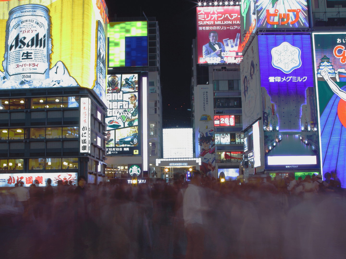 Crowds in Doutonnbori, Osaka at night