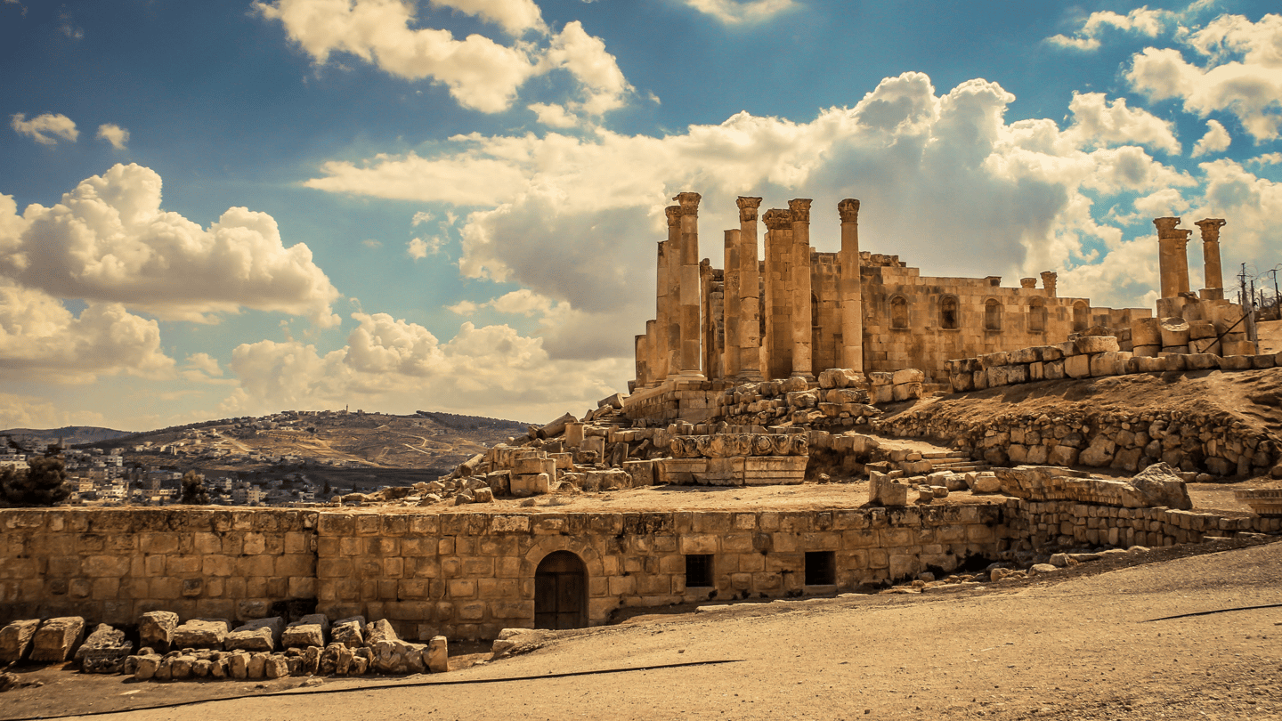 The sprawling ruins of Jerash in Jordan