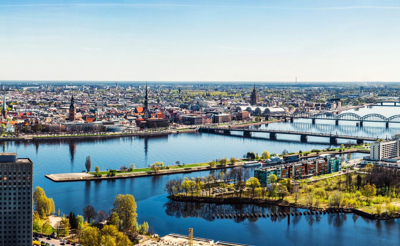 An aerial view of Riga in Latvia