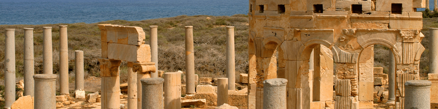 The ruins of the coastal city Leptis Magna in Libya