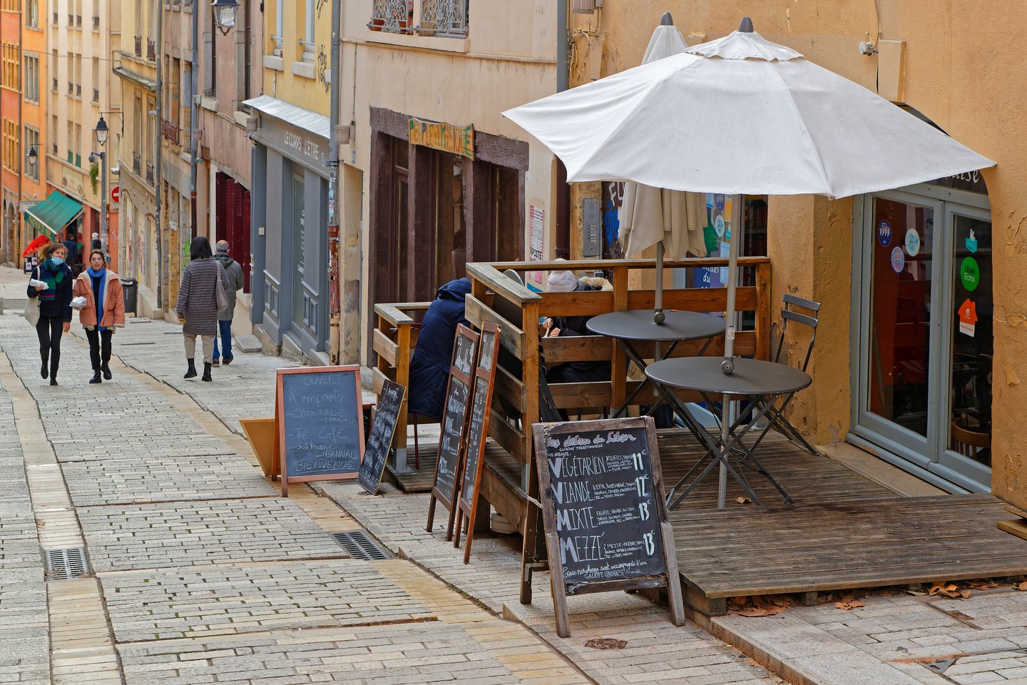 A street in the Croix Rousse area in Lyon, France