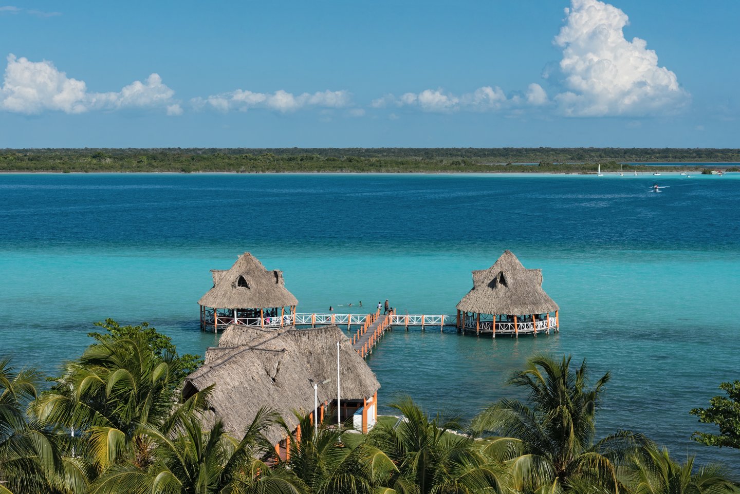 Panoramic view from the fort of San Felipe to Bacalar Lagoon