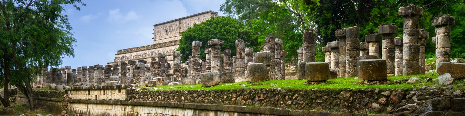 The remains of the Temple of a Thousand Warriors in Chichen Itza